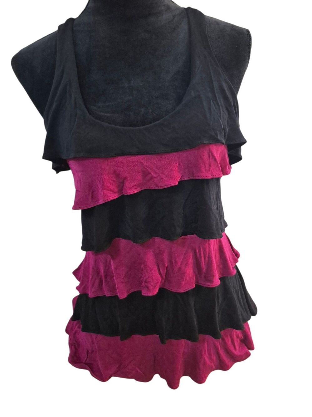 Y2K Inc Fairy Grunge Top S Rayon Whimsigoth Tiered Ruffled 90'S Witchy